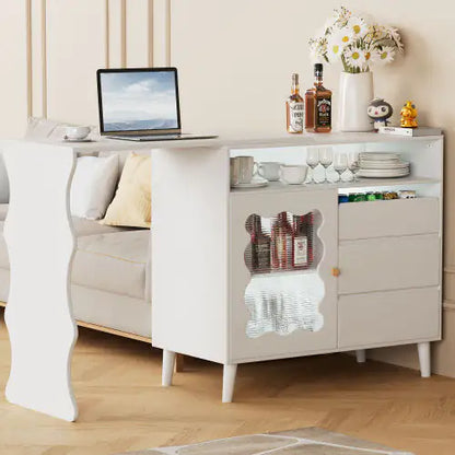 LED Modern Farmhouse Sideboard Buffet Cabinet