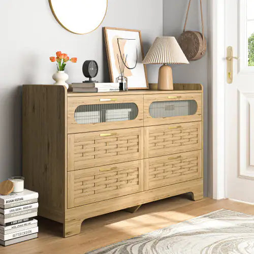 Wood 6-Drawer Dresser