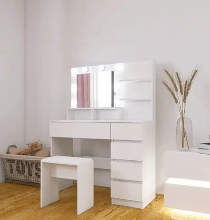 Vanity Makeup Desk Set with Mirror & Light