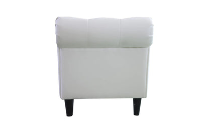 Pouf contenitore in pelle bianca
