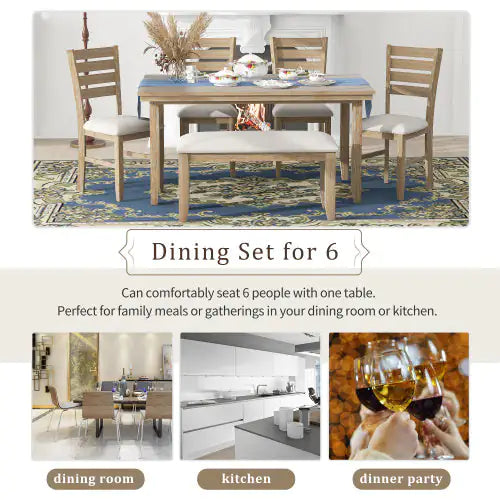 Rustic 6-Piece Dining Ensemble