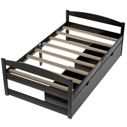 Twin Size Platform Bed with Two Drawers