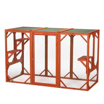 Wooden Outdoor Cat House & Habitat