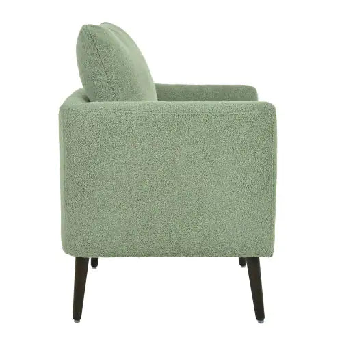 Poltrona imbottita con gambe in legno massello