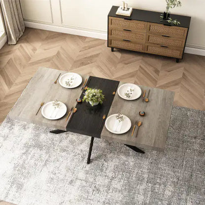 Retro Rectangular Stretch Dining Table