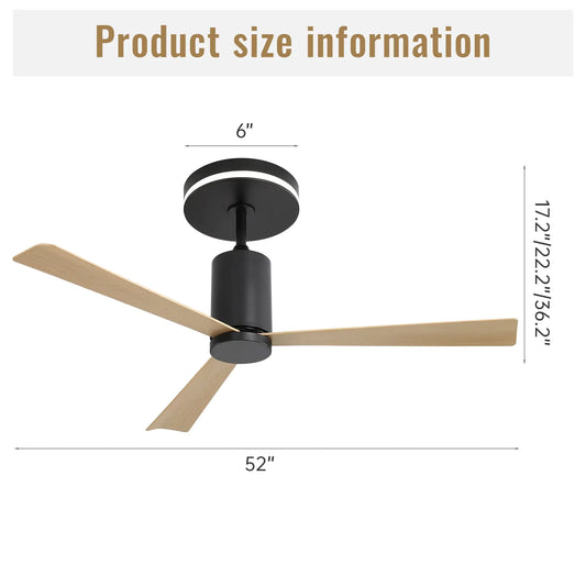 48-Inch Black LED Ceiling Fan