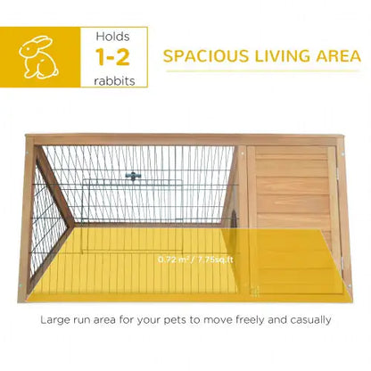 PawHut 46" x 24" Wooden A-Frame Outdoor Rabbit Cage