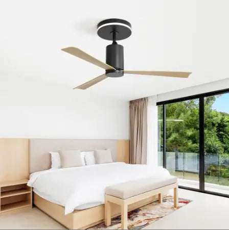 52-Inch Modern Matte Black Ceiling Fan