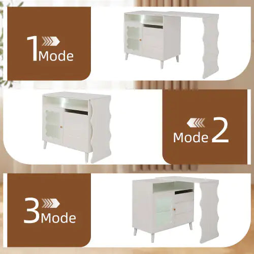 LED Modern Farmhouse Sideboard Buffet Cabinet