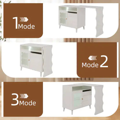 LED Modern Farmhouse Sideboard Buffet Cabinet