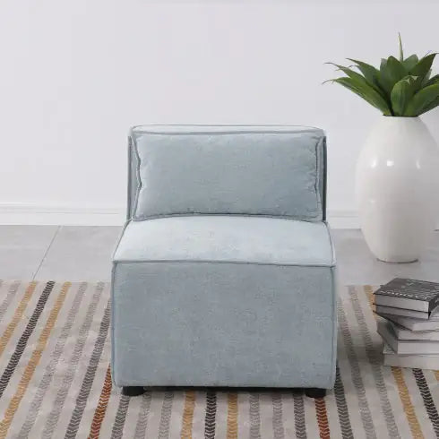 Soft Chenille Modular Sofa in Grayish Blue
