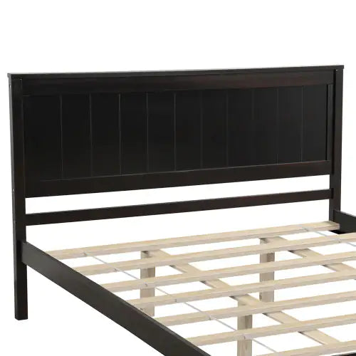 Espresso Queen Platform Bed with Headboard