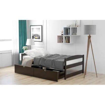 Twin Size Platform Bed with Two Drawers