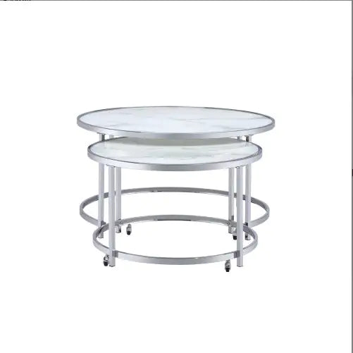 Rayne White Nesting Tables Set