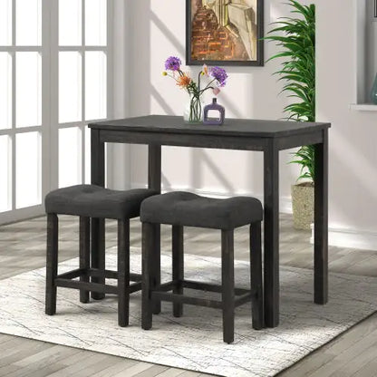 Sgabello da sella imbottito Sora Button Counter Height - Set di 2