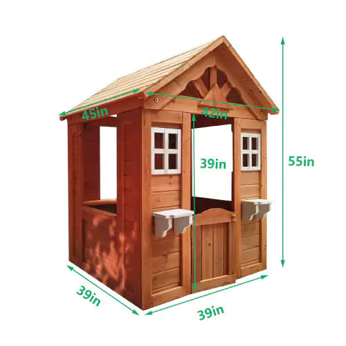 Golden Red Wooden Playhouse