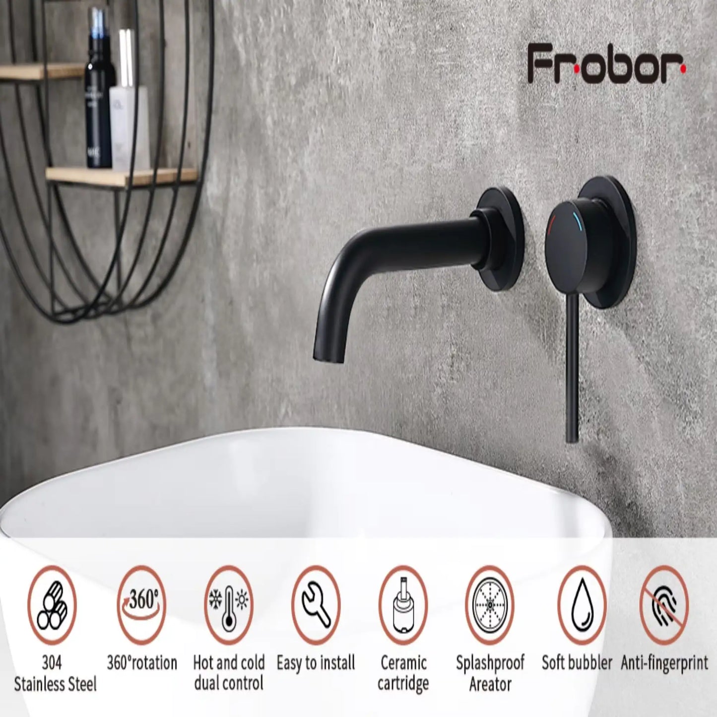 Wall-Mounted Faucet for Bathroom Sink or Bathtub