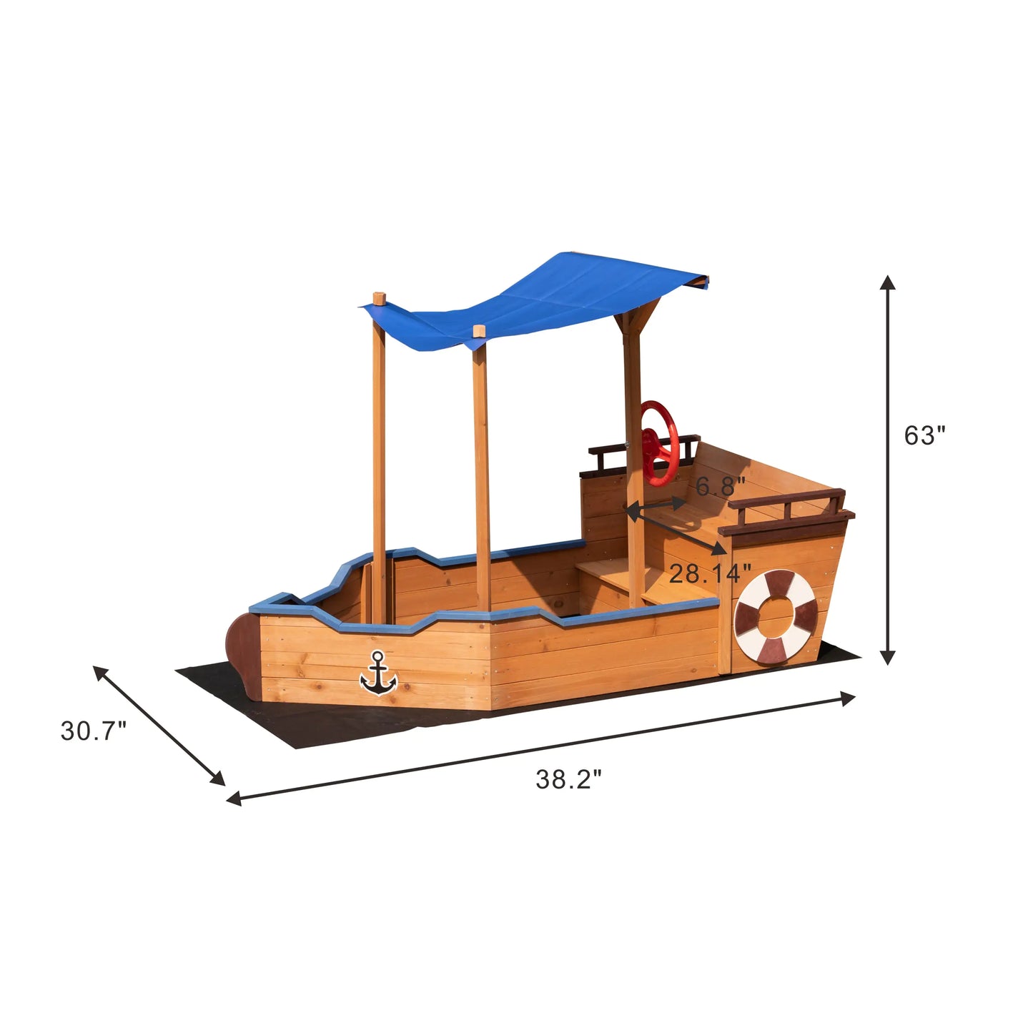 Playtime Wooden Sandbox with Storage Bench