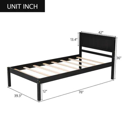 Platform Bed Frame With Headboard Espresso