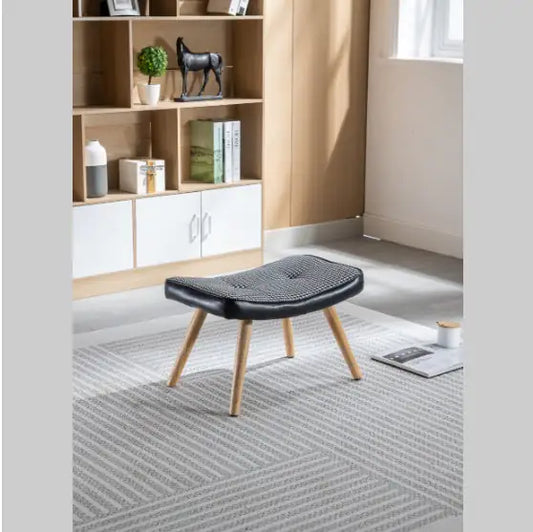 Taburete de lino negro