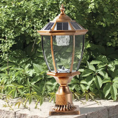 Antique Bronze Solar LED Pillar Light