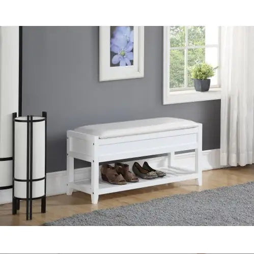 Espresso Entryway Bench with Shoe Storage