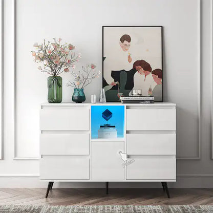 Glossy White LED Sideboard