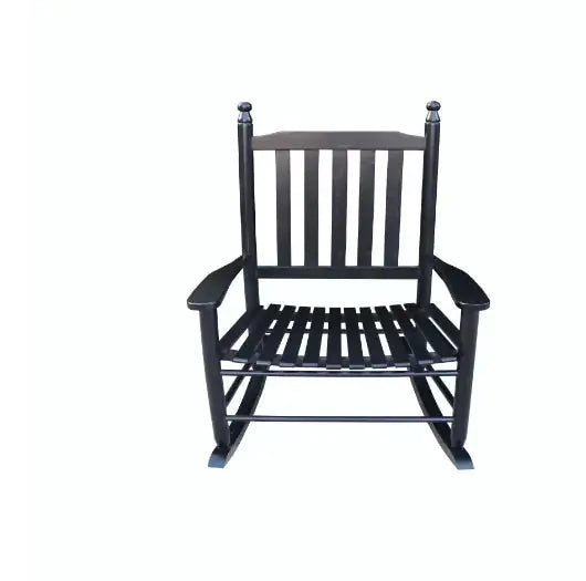 Black Wooden Porch Rocking Chair