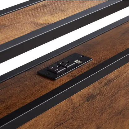 Twin Size LED Metal Bed Frame with Remote Control