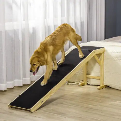 Ramp For Dog Bed, Pet Ramp For Dog With Non-slip Carpet And Top Platform