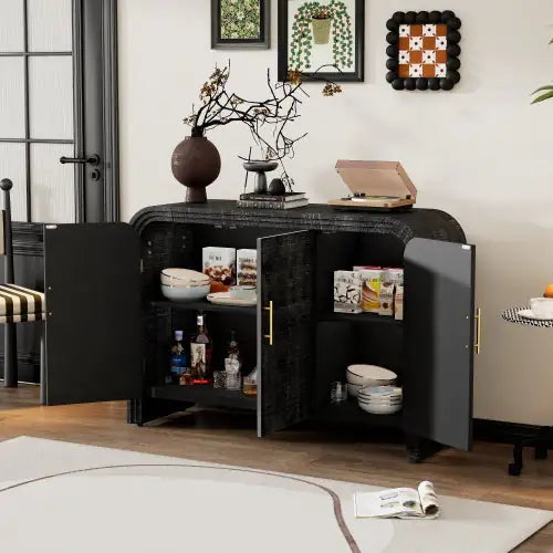 TREXM Vintage Minimalist Curved Sideboard