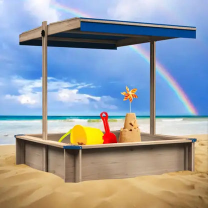 Sandpit For Kids Wooden Playset Beach Terrace Outdoor Backyard