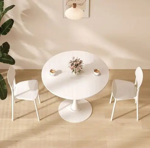 Metallic White Round Table