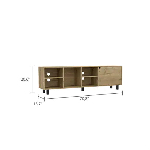 Estocolmo 70" TV Stand Light Oak with Shelves