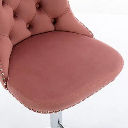 Swivel Velvet Barstools Adjusatble Seat - Set Of 2