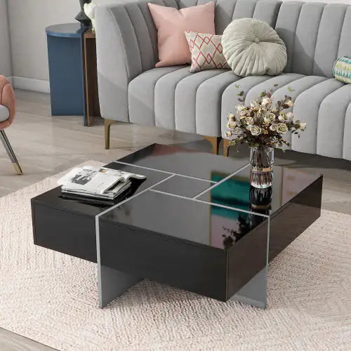 Tavolino da caffè dal design unico con 4 scomparti nascosti