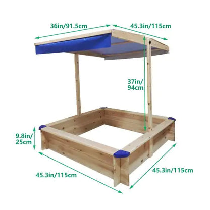 Sandpit For Kids Wooden Playset Beach Terrace Outdoor Backyard