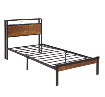 Twin Size LED Metal Bed Frame with Remote Control
