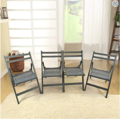 Honey-Toned Wood Folding Chair Set