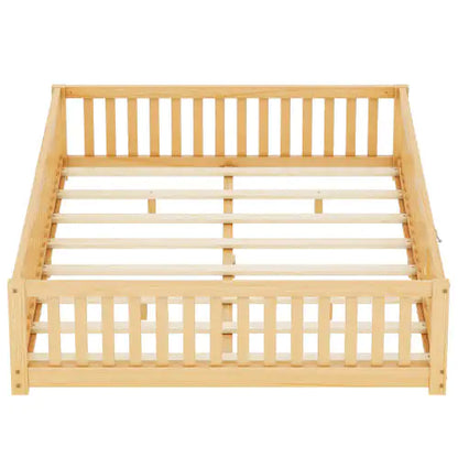 Bed With Safety Guardrails And Door For Kids