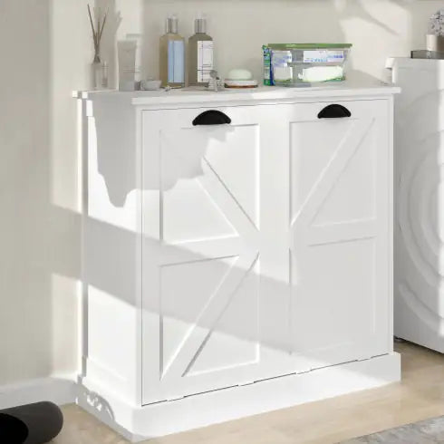 Two-Compartment Tilt-Out Laundry Sorter Cabinet