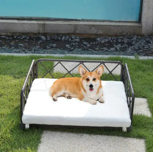 Wicker Pet Bed Rattan Dog Sofa Bed Outdoor Indoor Water Resistant