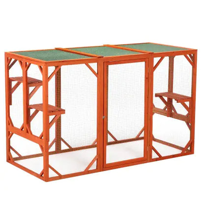 Wooden Outdoor Cat House & Habitat