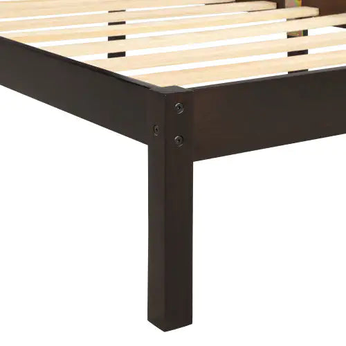 Espresso Queen Platform Bed with Headboard