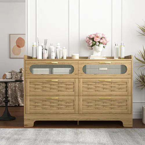 Wood 6-Drawer Dresser