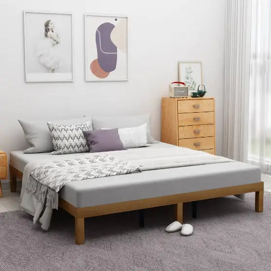 Solid Wood Queen Bed Frame - No Box Spring