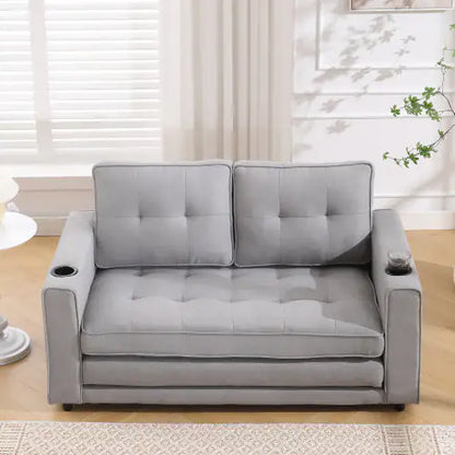 3-in-1 Upholstered Futon Sofa Convertible Sofa Bed