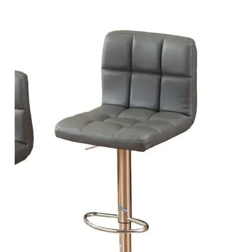 Swivel Faux Leather Adjustable Hydraulic Bar Stool - Set Of 2