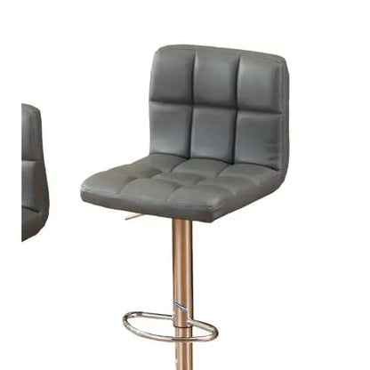Swivel Faux Leather Adjustable Hydraulic Bar Stool - Set Of 2