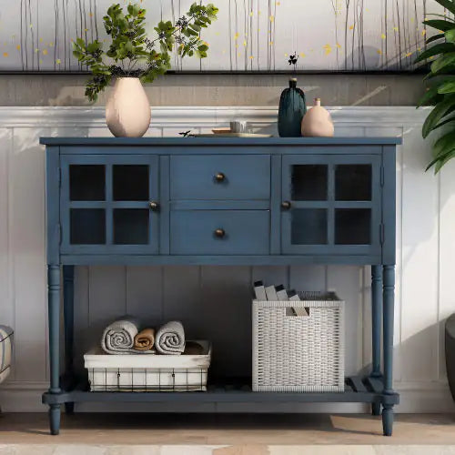 Navy Blue Farmhouse Sideboard